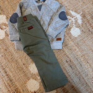 7 For All Mankind Gray and Olive Kids Matching Set
